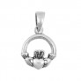 PENDENTIF mixte Cœur entre les Mains Claddagh argent 925