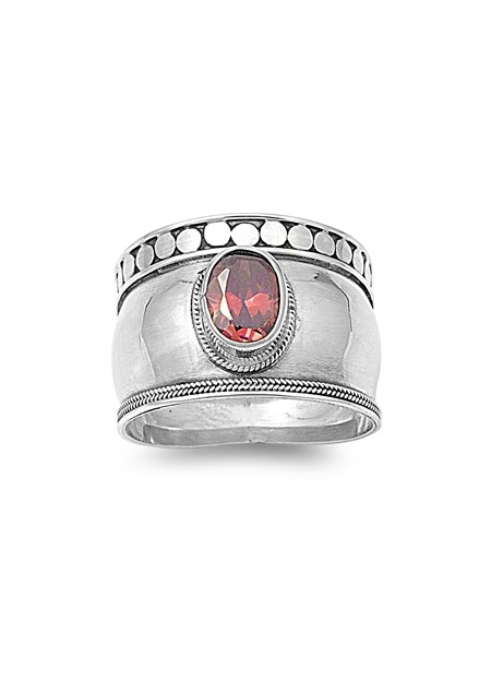 Bague Large en Argent Massif 12 MM ornée de Nacre