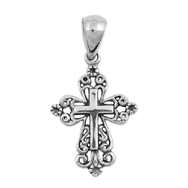 PENDENTIF mixte Croix en argent argent 925