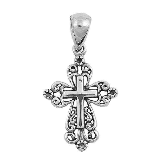 PENDENTIF mixte Croix en argent argent 925