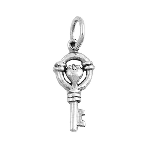 PENDENTIF mixte Clé avec Cœur argent 925
