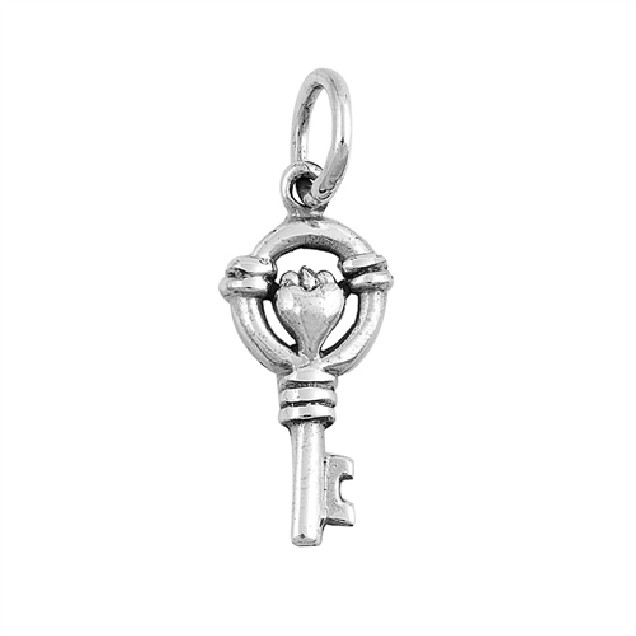 PENDENTIF mixte Clé avec Cœur argent 925