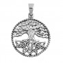 PENDENTIF mixte Médaillon rond Arbre de Vie argent 925