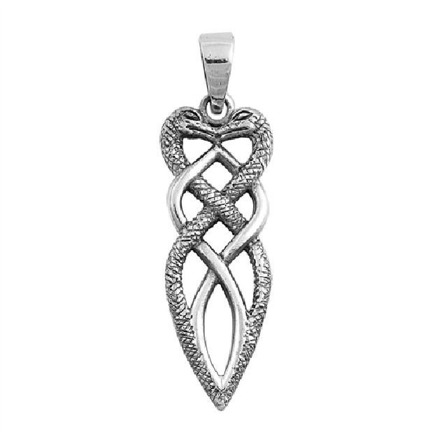 PENDENTIF mixte 2 Serpents entrelacés argent 925