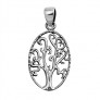 PENDENTIF mixte Médaillon ovale Arbre de Vie argent 925