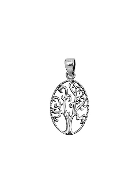 PENDENTIF mixte Médaillon ovale Arbre de Vie argent 925