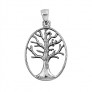 PENDENTIF mixte Médaillon ovale Arbre de Vie argent 925