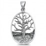 PENDENTIF mixte Médaillon ovale Arbre de Vie argent 925