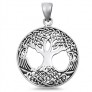 PENDENTIF mixte Médaillon rond Arbre de Vie argent 925