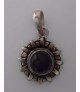 AGNES CREATIONS / JOLI PENDENTIF STYLE RETRO EN ARGENT 925 ORNE AMETHYSTE