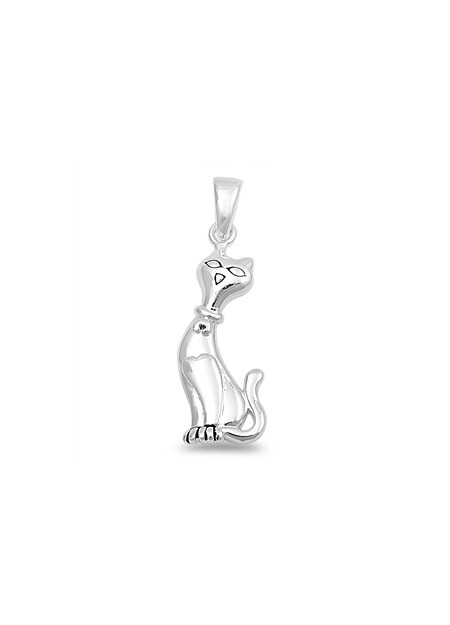 PENDENTIF mixte Chat argent 925