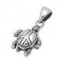 PENDENTIF mixte Tortue Peace and Love argent 925