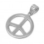 PENDENTIF mixte Médaillon rond Peace & Love argent 925