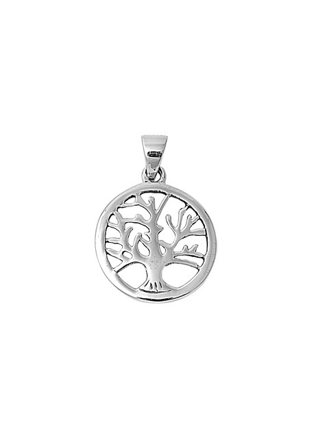 PENDENTIF mixte Médaillon rond Arbre de Vie argent 925