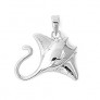 PENDENTIF mixte Raie Manta argent 925