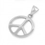 PENDENTIF mixte Médaillon rond Peace & Love argent 925