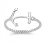 Bague fine Anchor Ancre de Marine torsadée en Argent 925