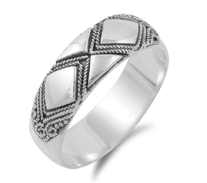 Bague Anneau mixte en Argent 925 - 7 MM