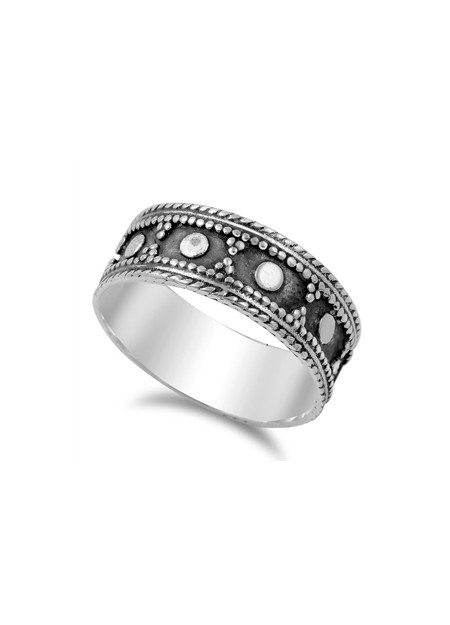 Bague Anneau mixte décor Design en Argent 925 - 7.5 MM