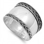 Bague Anneau Large mixte Argent 925 décor tressé - 15 MM