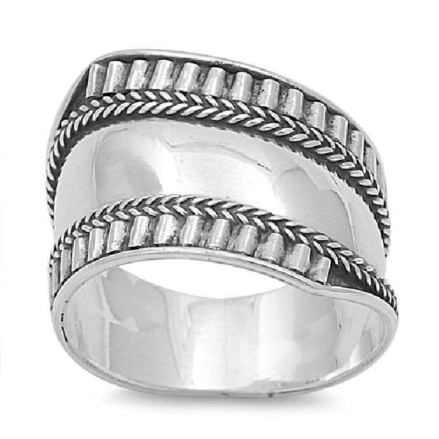 Bague Anneau Moderne Argent 925 - 14 MM