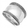 Bague Anneau Large bombé Argent 925 décor tresses - 16 MM