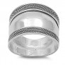 Bague Anneau Large bombé en Argent 925 décor stries 18 MM