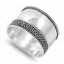 Bague Anneau tube large Argent 925 décor courbe - 13 MM