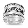 Bague Anneau bombé en Argent 925 décor Spirale - 13 MM