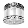 Bague Anneau Large en Argent 925 décor design - 18 MM