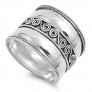 Bague Anneau Large en Argent 925 décor spirale - 18 MM