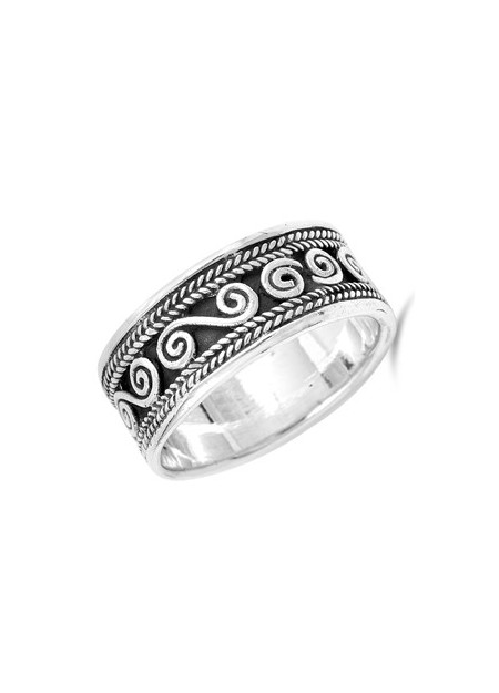 Bague Anneau Homme Large en Argent 925 - 10 MM