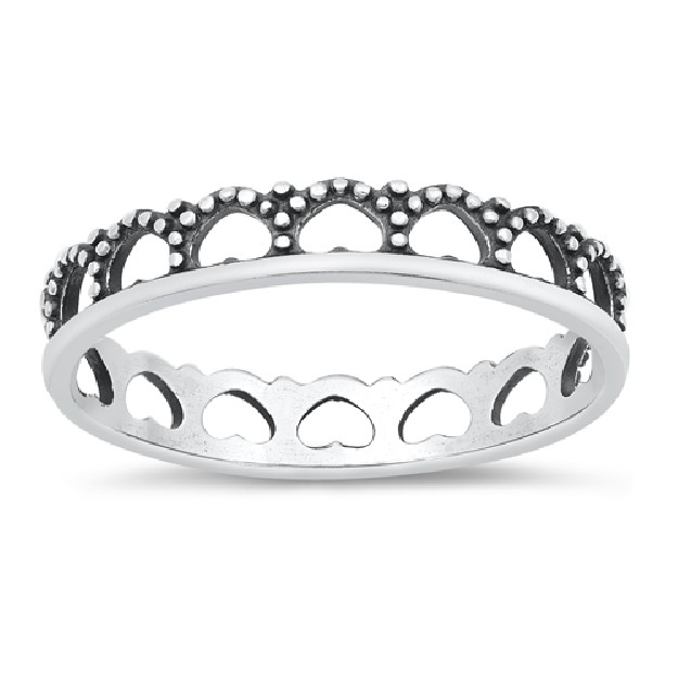 Bague Anneau mixte Coeur design en Argent 925 - 4 MM