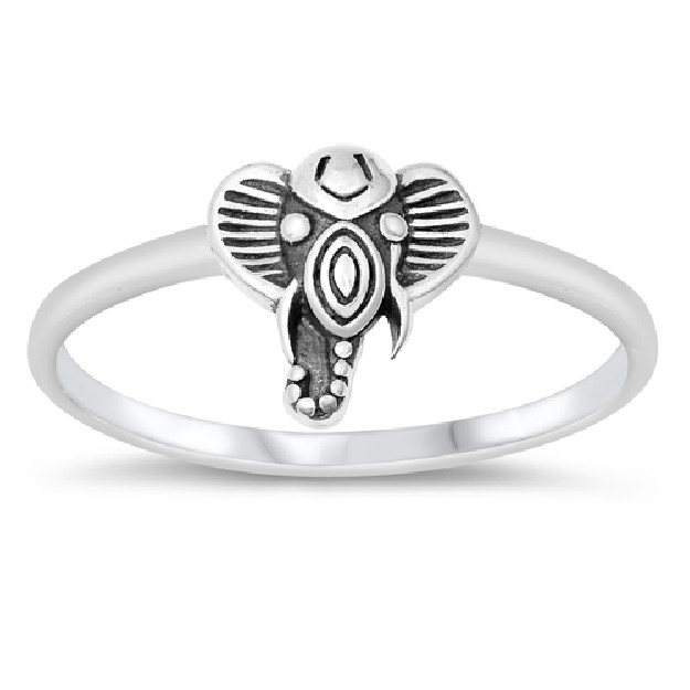 Bague Mixte tête d'Eéphant en Argent 925