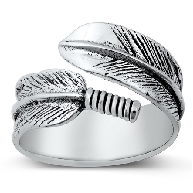 Bague ouverte Femme/Homme Feuille en Argent 925