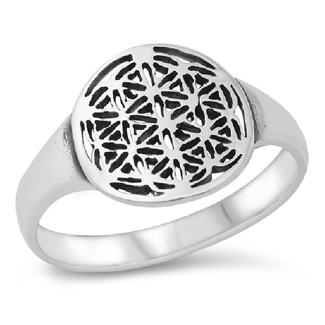 Bague Fleur Rosace en Argent 925