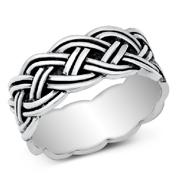 Bague Anneau Large Homme/Femme Argent 925 - 10 MM