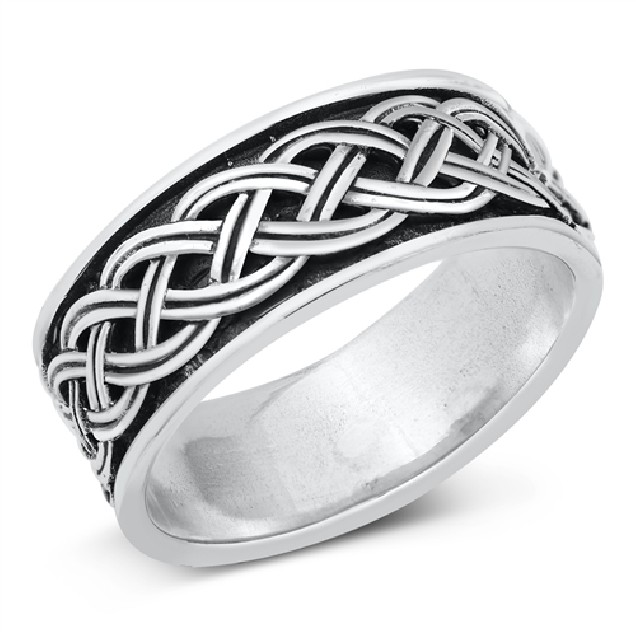 Bague Anneau Large mixte en Argent 925 - 9 MM