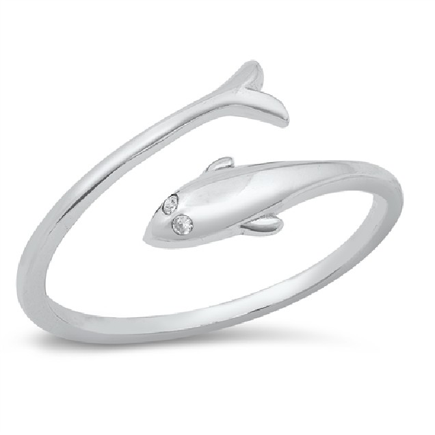 Bague ouverte Poisson Dauphin Argent 925