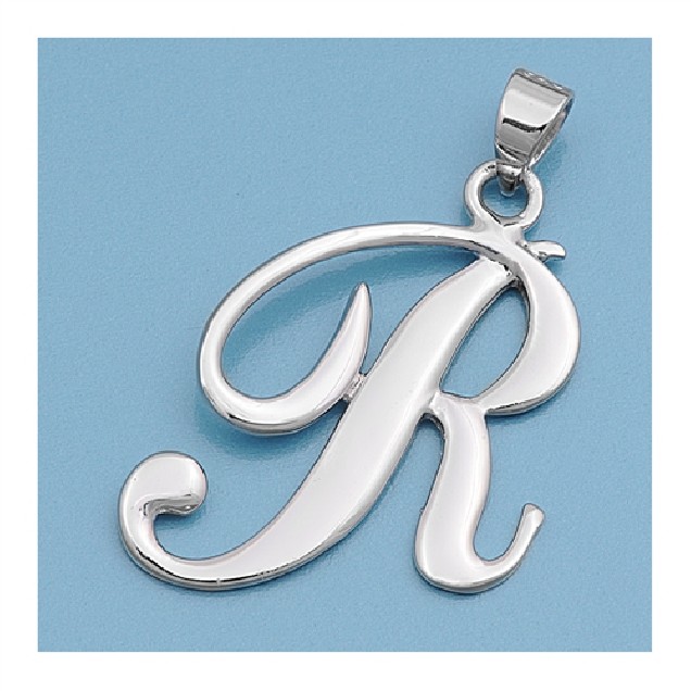 Pendentif initiale Lettre R argent 925