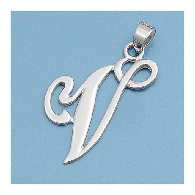 Pendentif initiale Lettre V argent 925