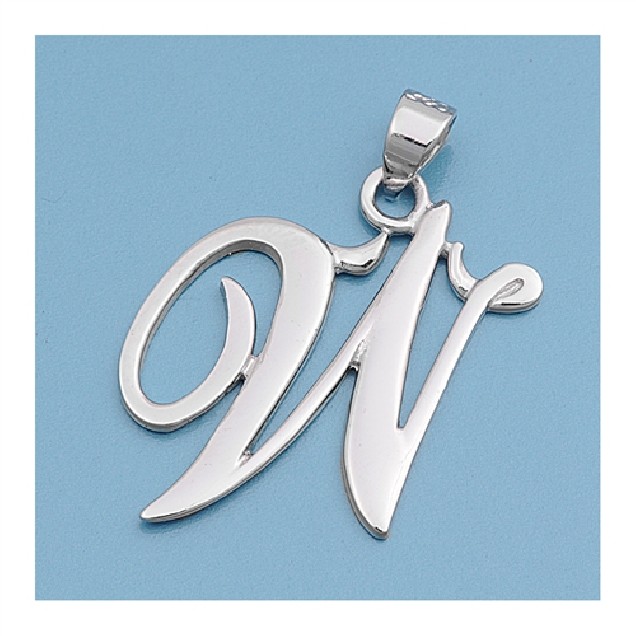 Pendentif initiale Lettre W argent 925