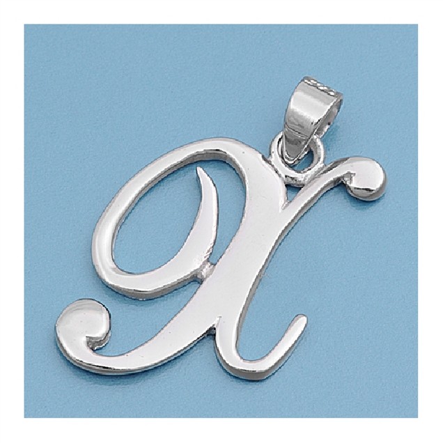 Pendentif initiale Lettre X argent 925