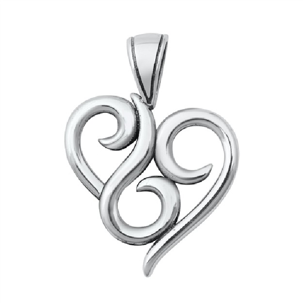 Pendentif Cœur en volutes en argent 925