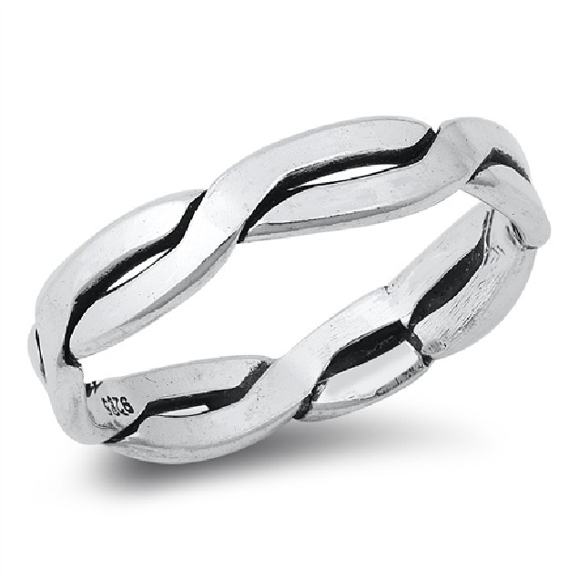 Bague anneaau double torsade en Argent 925