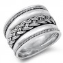 Bague Anneau Large Armure mixte Argent 925 16 MM