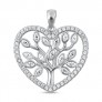 Pendentif Cœur & Arbre de Vie argent 925 orné zirconiums