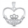 PENDENTIF Cœur entre les Mains Claddagh argent 925