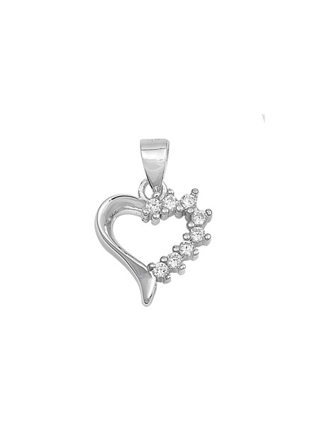 Pendentif Cœur argent 925 orné de zirconiums