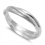 Bague 3 Anneaux Mixte 1,5 mm Argent Massif